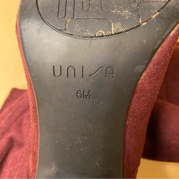 Unisa Burgundy Stilli Suede Over The Knee Boot Size 6 - Picture 12 of 12
